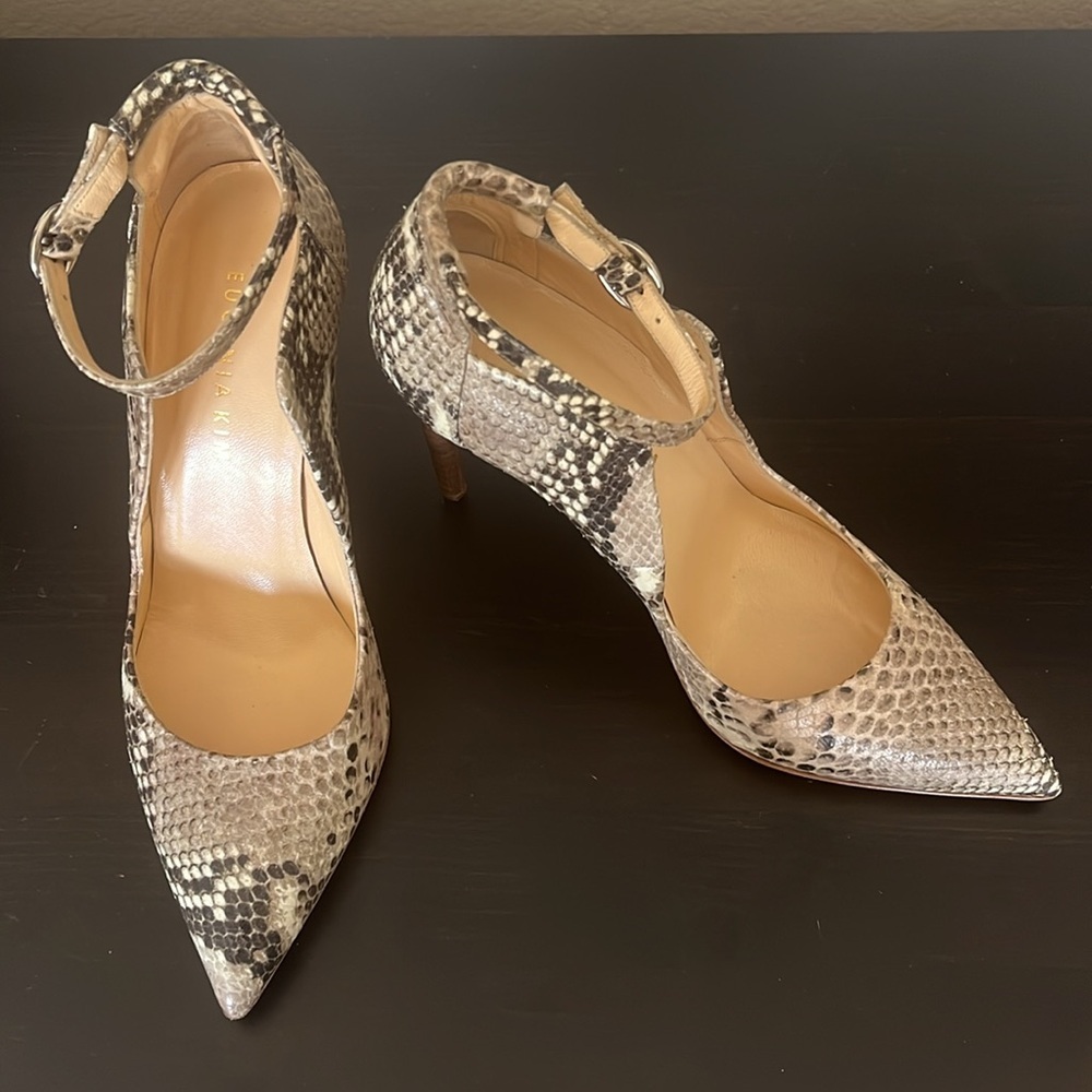 Eugenia Kim Leather Snakeskin Stilleto Heels Size Euro 37